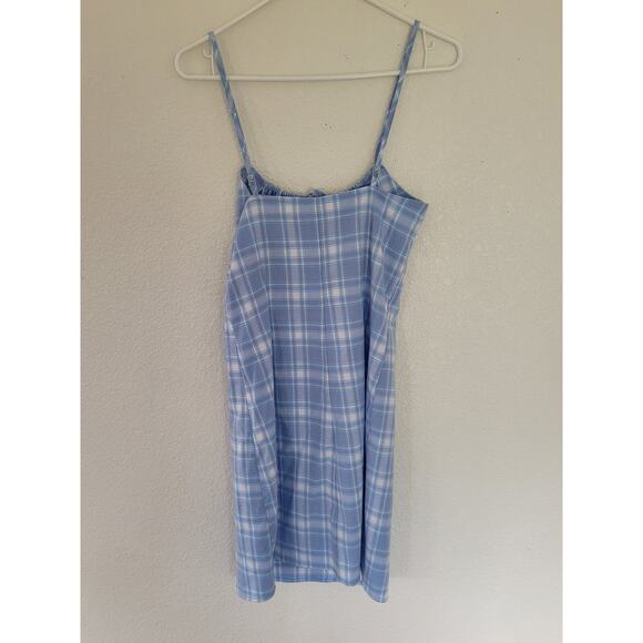 John Galt Women's One Size Gingham Blue Spaghetti Strap Dress‎ #P2 - Picture 2 of 5